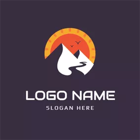 Sunshine Logos Mountain and Coin Icon logo design