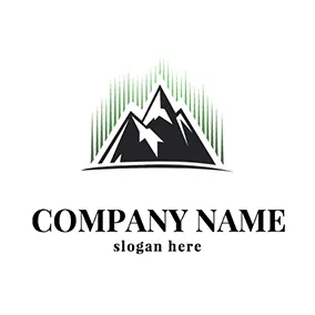 山峰 Logo Mountain Peak Abstract Aurora logo design