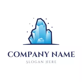 水晶 Logo Mountain Shape and Crystal logo design