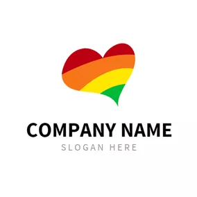 Bogen Logo Multicoloured Heart and Rainbow logo design