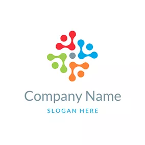 Dotted Logo Multiple Color Connected Dots logo design