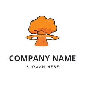 Black Logo Mushroom Cloud Energy Nuclear logo design