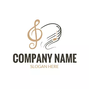 音乐Logo Music Score and Note Icon logo design