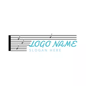 Advertising Logo Music Score and Note logo design