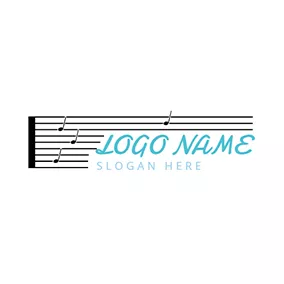 Logótipo De Entretenimento Music Score and Note logo design