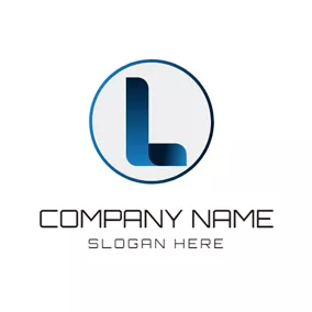 L Logo Navy Blue Circle and Letter L logo design