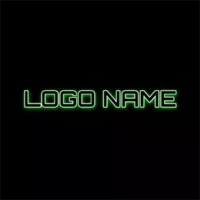 文字Logo Neon Light and Black Cool Text logo design