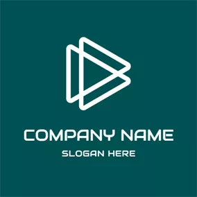 Logótipo Vídeo Nesting Triangle and Play Button logo design