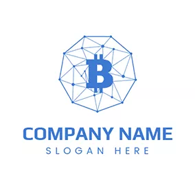 Logótipo De Blockchain Net Chain and Bitcoin logo design