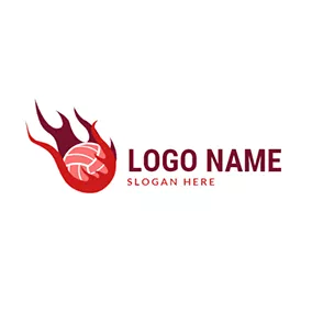 篮网球 Logo Netball With Fire logo design