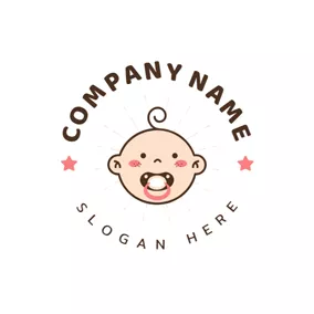 Face Logo Nipple and Cute Baby logo design