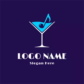Night Club Logo Notation and Drink logo design