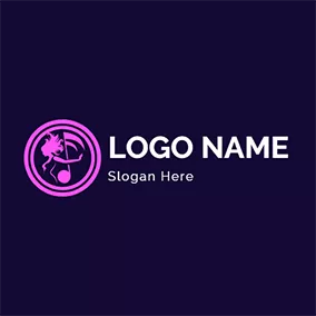 Logótipo De Entretenimento Notation and Girl logo design