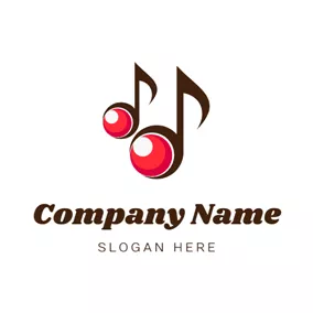 Fresh Logo Note Shape and Cherry logo design