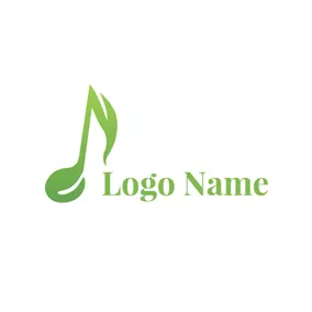 Ecology Logo Note Symbol and Seed logo design