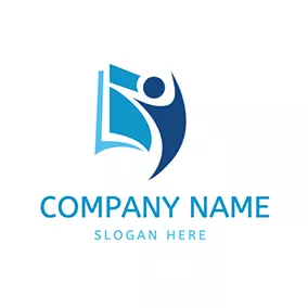 Student Logo Notebook Blue Student logo design