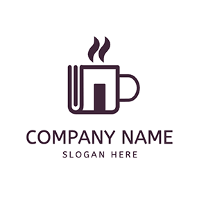 Logótipo De Educação Notebook Coffee Book logo design