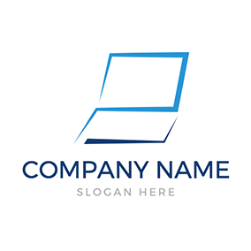 ブックロゴ Notebook Simple Blue logo design