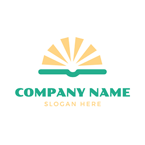 Logotipo De Libro Notebook Sun Book logo design