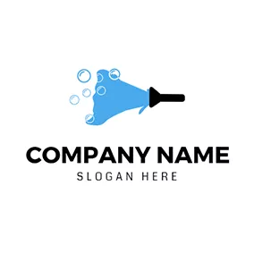 Bubbly Logo Nozzle Water and Foam logo design