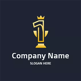 Award Logo Number 1 Trophy Championship logo design