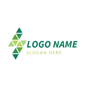 充電器のロゴ Numerous Triangle and Lightning logo design