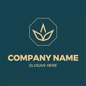 Octagon Logo Octagonal Leaf Weed logo design