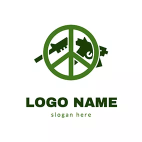 Crime Logo Olive Branch and Banned Weapons logo design