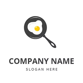 Egg Logo Omelette and Small Pan logo design