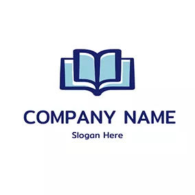 文學 Logo Open Book Simple Literature logo design