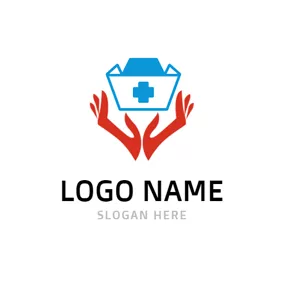Medical & Pharmaceutical Logo Open Hand and Nurse Cap logo design