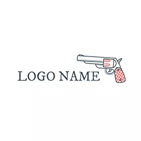 Logótipo De Perigo Orange and Black Gun logo design