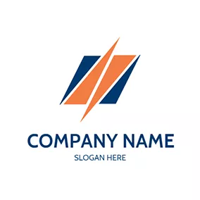 Logistics Logo Orange and Blue Triangles logo design
