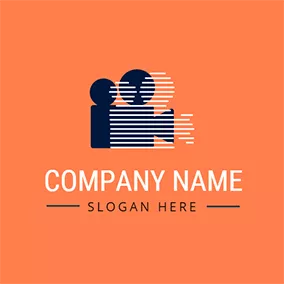 录像Logo Orange and Blue Video logo design