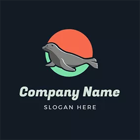 Siegel Logo Orange and Green Round and Gray Seal logo design