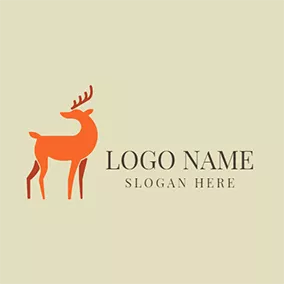 Horn Logo Orange and Red Deer Pattern logo design