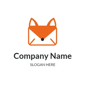 Fox Logo Orange and White Envelope logo design