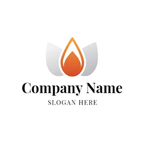 Logótipo De Gasóleo Orange and White Fire Icon logo design