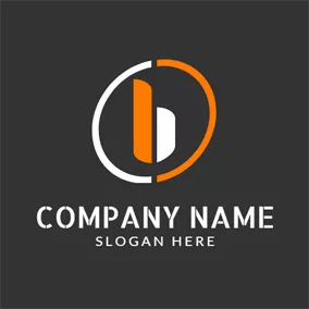 Combination Logo Orange and White Letter B logo design