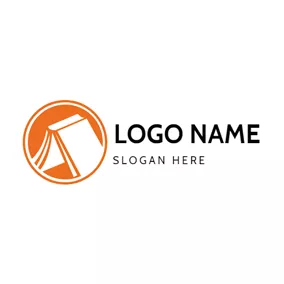 Logótipo De Elemento Orange and White Tent logo design