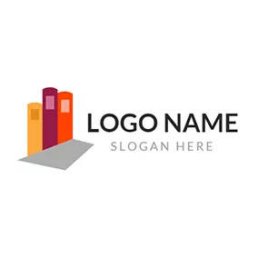 Logótipo De Colégio Orange and Yellow Book logo design