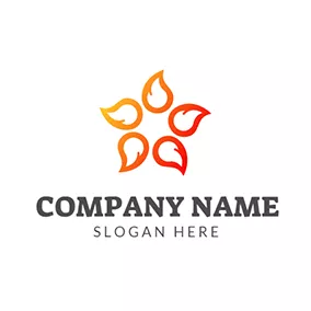 Element Logo Orange and Yellow Fire Flame logo design