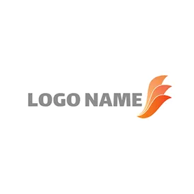 Emblem Logo Orange and Yellow Wing Icon logo design