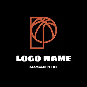 Basketball-Logo Orange Basketball and Rectangle logo design