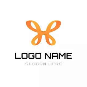 リボン　ロゴ Orange Bowknot and Beautiful Ribbon logo design