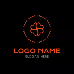 Logótipo Vinho Orange Circle and Twined Heart logo design
