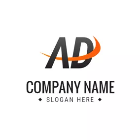 Ad Logo Orange Decoration and Simple Ad logo design