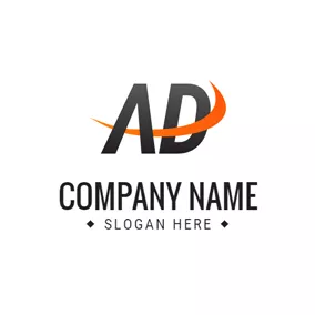 Business Logo Orange Decoration and Simple Ad logo design