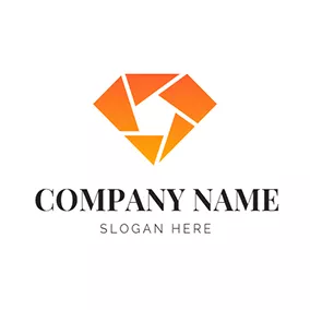镜头logo Orange Diamond Lens logo design