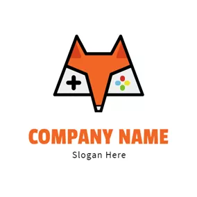 Entertainment Logo Orange Fox Face logo design